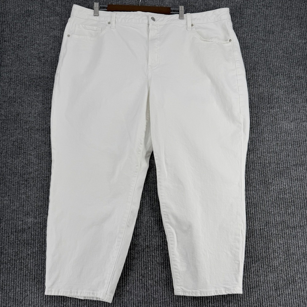 Old Navy High Rise Straight White Jeans Womens 24 Plus Size Stretch